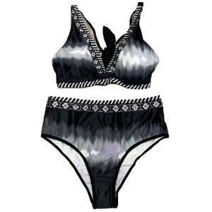 Tie Dye Bikini Swimsuit Halter Top High Cut Bottom Swimwear Women's NWOT